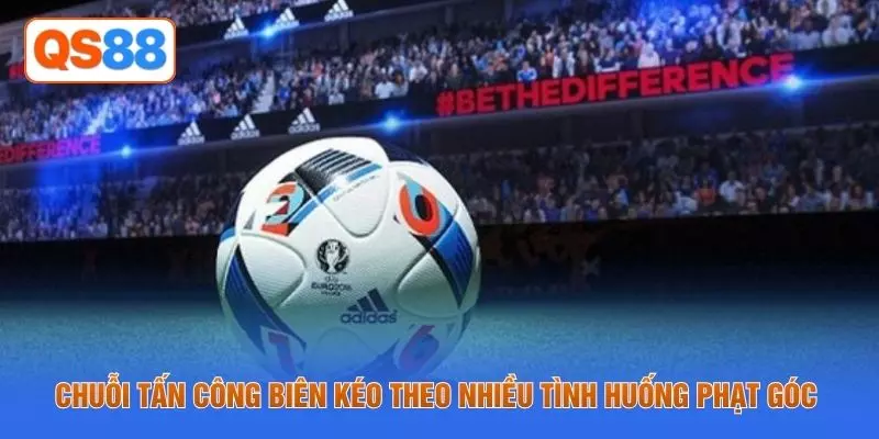 Chuỗi tấn công biên kéo theo nhiều tình huống phạt góc 